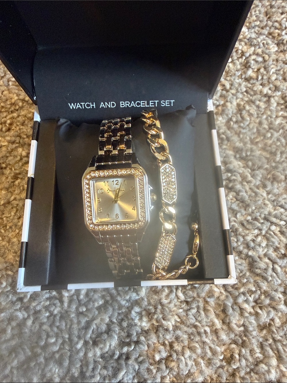 Gold-Tone Women's Watch and Bracelet Set